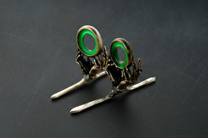 Reaper Agate Stripping Guide - Nickel Silver Frame - Green Stone