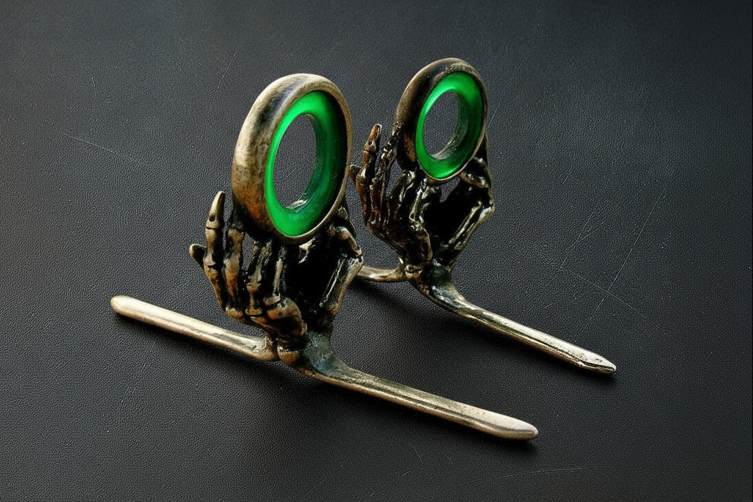 Reaper Agate Stripping Guide - Nickel Silver Frame - Green Stone