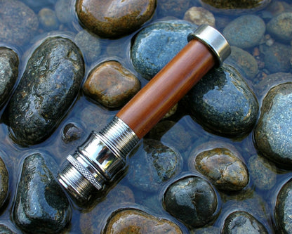 RM1 Reel Seat — Dark Nickel Uplocking - Walnut Insert