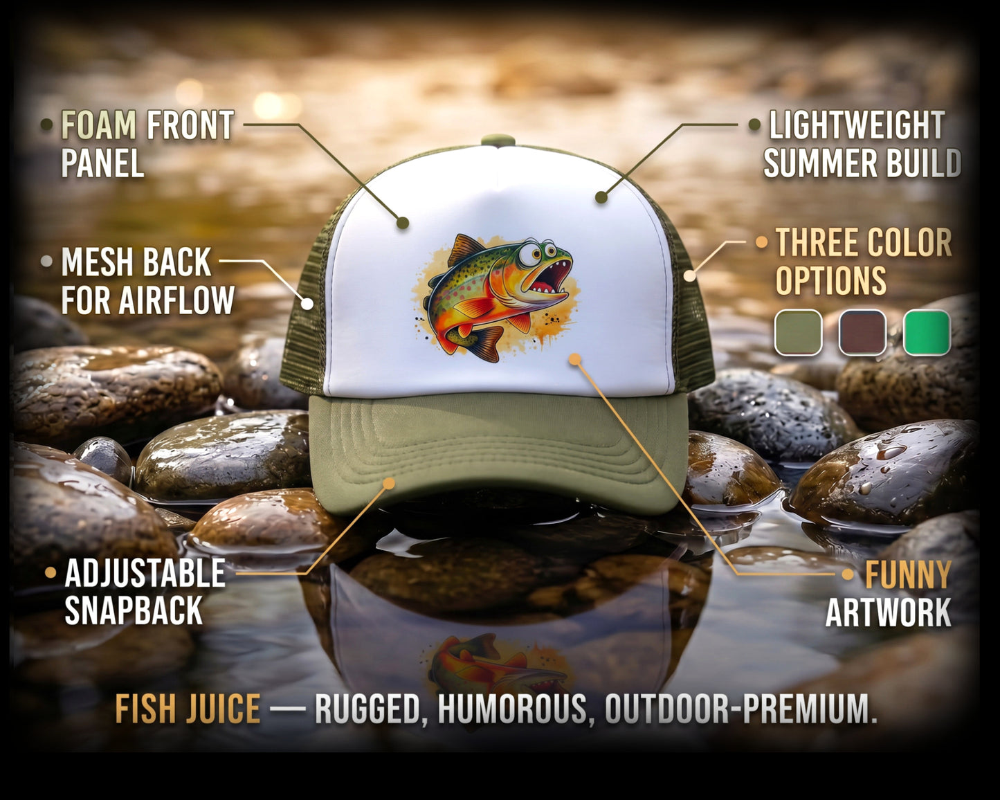 Fish Juice Shock & Awe Fish Hat - 3 Colors