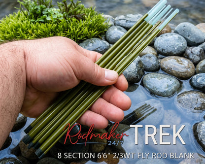 TREK 6'6" 2/3wt 8pc Fiberglass Blanks