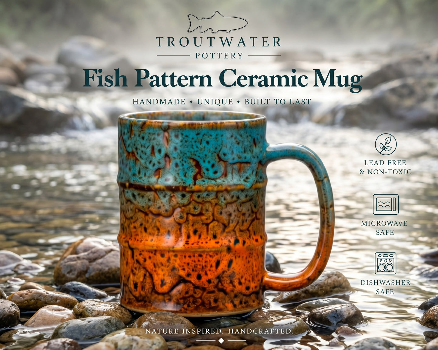 Abstract Brook Trout Mug — 12oz